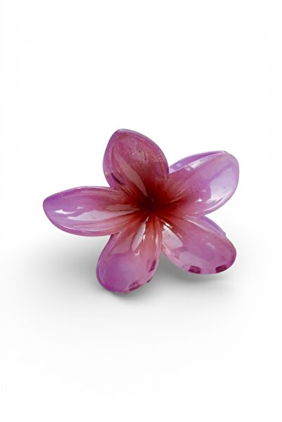 SHEKER HOME Γυναικεία ακρυλική αγκράφα Lotus Flower Shiny - Μωβ