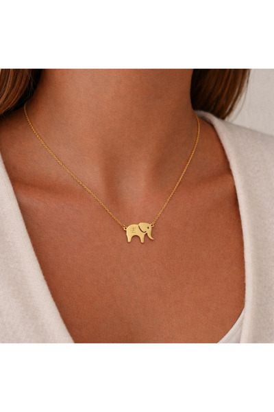 Soleildor 925 ayar Orijinal Gümüş Kişiye Özel Fil Harf Gümüş Kolye