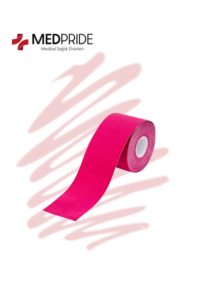 MedPride Sport Tape Pembe Renk Kinezyo Sporcu Bandı Ağrı Bandı 5 Metre X 5 Cm