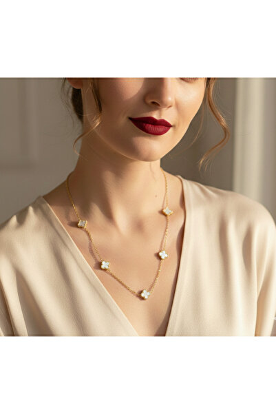 MİLUNXTE 316L Paslanmaz Kararmaz Yonca Kolye Siyah, Beyaz, Pembe, Mavi, Kırmı...