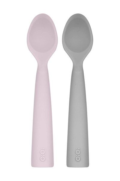 OiOi Nam Nam 2'li Silikon Kaşık Misty Lilac / Powder Grey