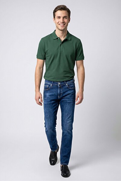 Replay Men Straight Fit Washed Stretchable Denim, Dark Blue