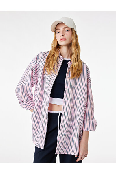 Koton Classic Collar Buttoned Long Sleeve Oversize Viscose Shirt