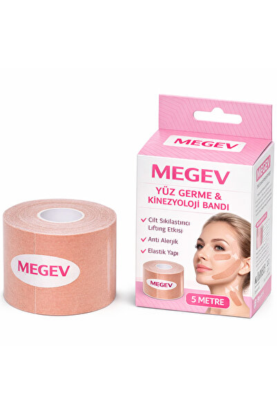 megev medikal Yüz Germe Bandı 5MT – Lifting Etkili Anti Kırışıklık Bandı – El...