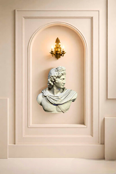 Yaratıcı sanatlar atölyesi Duvar Büstü Apollo Duvar Heykeli Dekoratif Asma Bü...