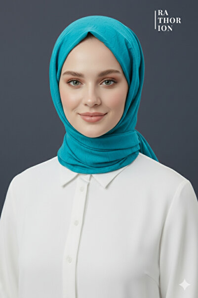 rathorion وشاح من الخيزران باللون الفيروزي