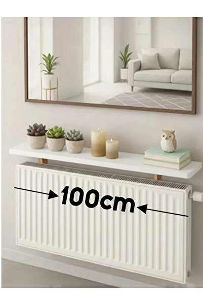 Zümra Ahşap Beyaz Renk Petek Üstü Raf 100 cm