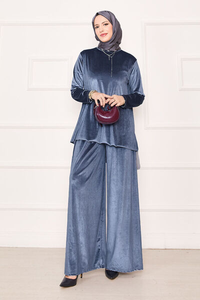 EBRUTESETTÜR Comfortable Fit Velvet Double Suit Smoked