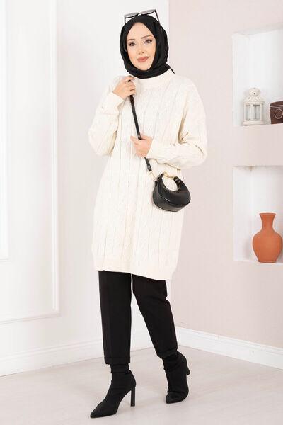 EBRUTESETTÜR Baklava Knitwear Tunic Ecru