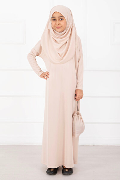 EBRUTESETTÜR Hijab Children's Prayer Dress Beige