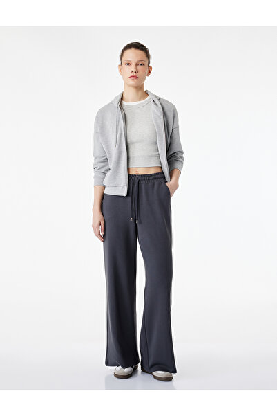 Koton Baggy Leg Modal Sweatpants with Belted Laces and Pockets