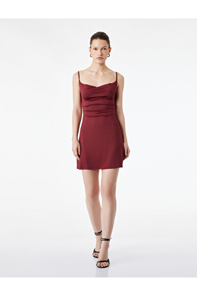 Koton Slim Fit Degaje Collar Thin Strap Mini Dress