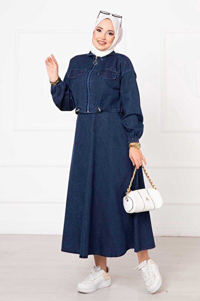 EBRUTESETTÜR Etekli Kot Takım Lacivert