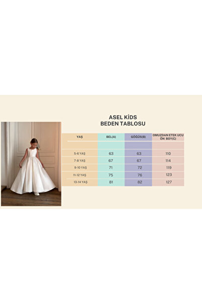 Asel Kids KIZ ÇOCUK TASARIM ABİYE MEZUNİYET ELBİSESİ