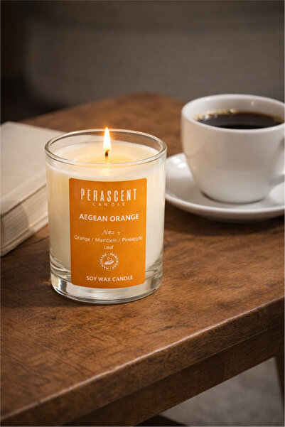 Perascent Portakal Kokulu Aegean Orange Doğal Soyawax Bardak Mum 185cc