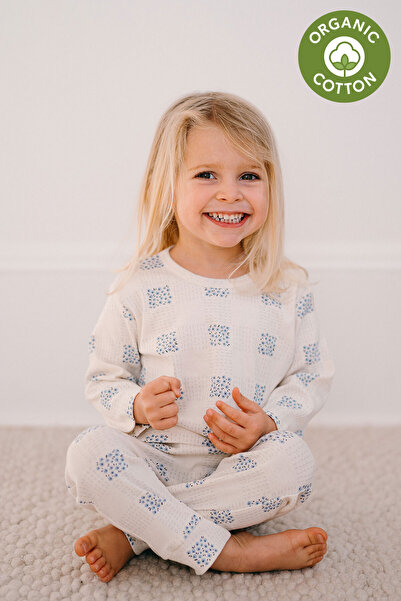 Antebies طقم بناتي من قطعتين: تي شيرت بأكمام طويلة وبنطلون بنقشة زهور منقوشة ...