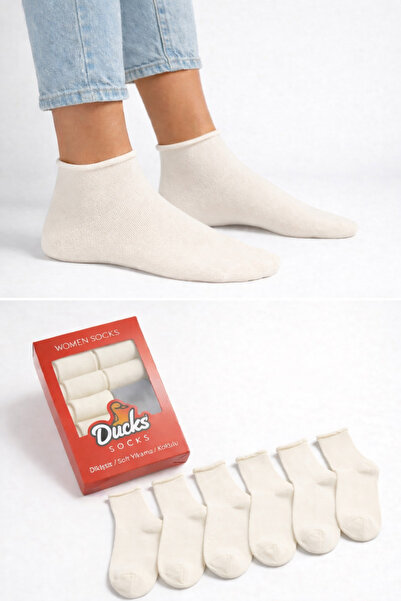 KaeLaurean جوارب نسائية قطنية مكونة من 6 قطع، غير مرنة، بدون خياطة، لا تترك أ...