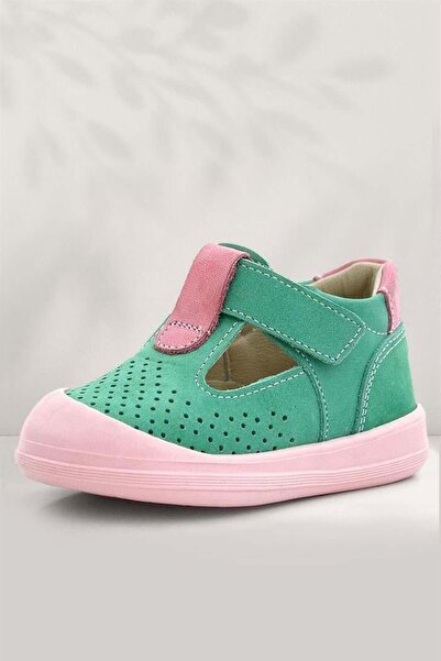Rakerplus Shaun Genuine Leather Water Green Pink Velcro Anatomical Baby Girl ...