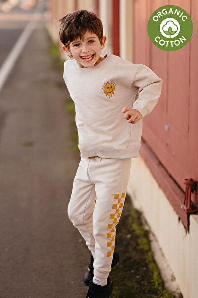 Antebies بدلة رياضية للأولاد باللون البيج الأصفر