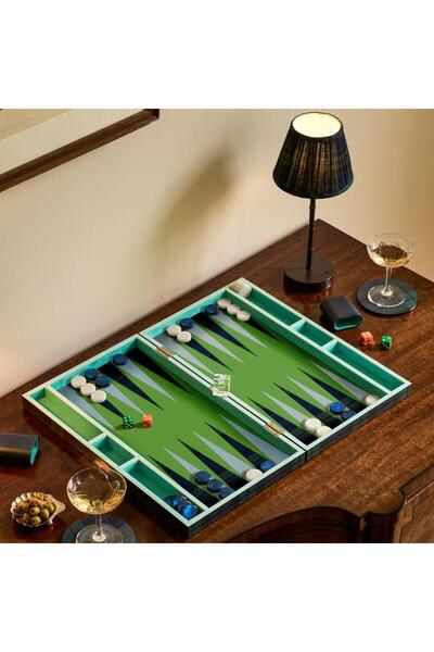 Addison Ross Tartan Lacquer Backgammon Set
