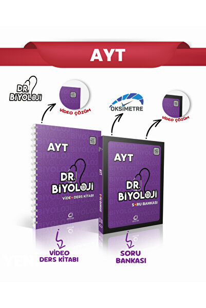 Oksijen Yayınları DR.BİYOLOJİ AYT SORU BANKASI&VİDEO DERS KİTABI SET