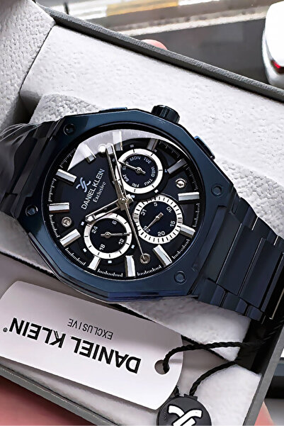 Daniel Klein Original Stainless Navy Blue Color Steel Cord Men's Wristwatch W...