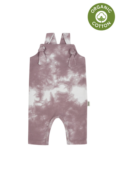 Antebies Bio, Rosa Batikmuster, Baby-Mädchen-Salopette mit Druckknöpfen am Boden