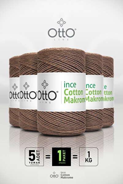 Otto Thin Cotton Macrame - Honey Foam - 5-Pack - 2Mm/200Gr/170M - Cotton Macr...