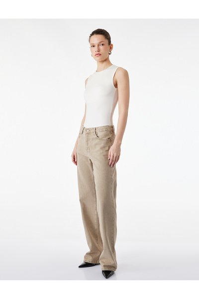 Koton Cotton Straight Leg Regular Waist Jeans - Straight Fit Jeans