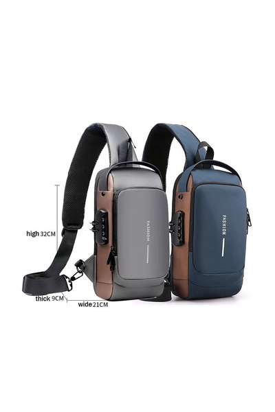 Zen Store طقم حقيبة كروسبودي مقاومة للماء مكون من قطعتين، حقيبة ظهر صدر وحقيب...