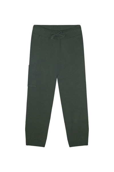 Antebies بدلة رياضية للأولاد من التريكو الكاكي مع تفاصيل الجيب وحزام خصر مطاط...