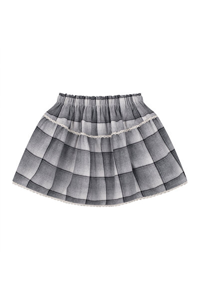 Antebies Gray Plaid Girl's Skirt