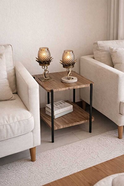 DEKOKAP Mdf Ceviz Yan Sehpa