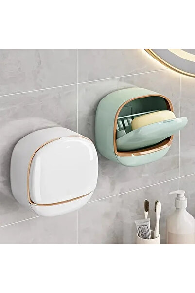 Yenimiyeni Yapışkanlı Modern Sabunluk Kapaklı Kendinden Boşaltmalı Su Tutmaz ...