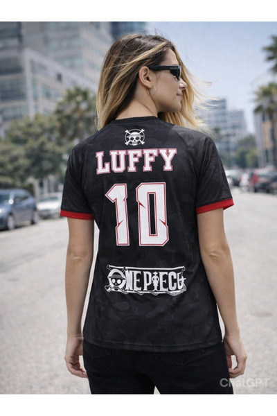 Rang store One Piece Luffy Anime Siyah Unisex Forma T-shirt