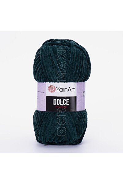 Yarnart دولتشي - خيط حياكة يدوي مخملي باللون الأخضر الزمردي-774