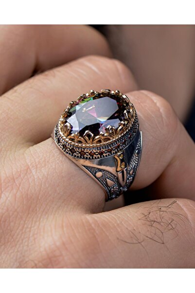 Prestige Gümüş Erkek Yüzük Mistik Topaz Taşlı