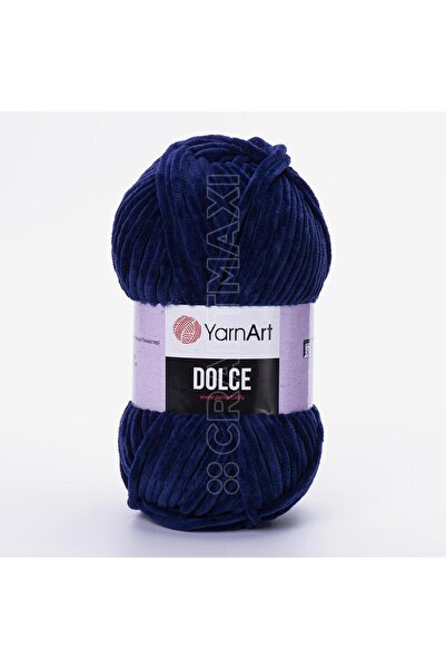 Yarnart دولتشي - خيط حياكة يدوي مخملي باللون الأزرق الداكن-756