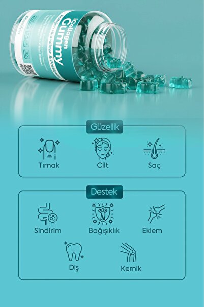 icollagen Gummies Jelibon Hidrolizat Kolajen & Prebiyotik