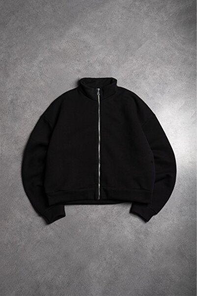 Crupt Studio Black Concrete Zip Men's Jacket