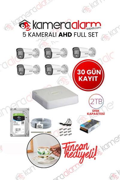 Hikvision Color-vu Gece Karanlıkta Renkli 5 Ahd Kameralı Güvenlik Kamera kuru...