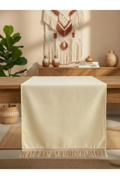 NDC HOME Τραπεζομάντιλο Premium Linen Yellow Tasseled Runner (45 x 150)