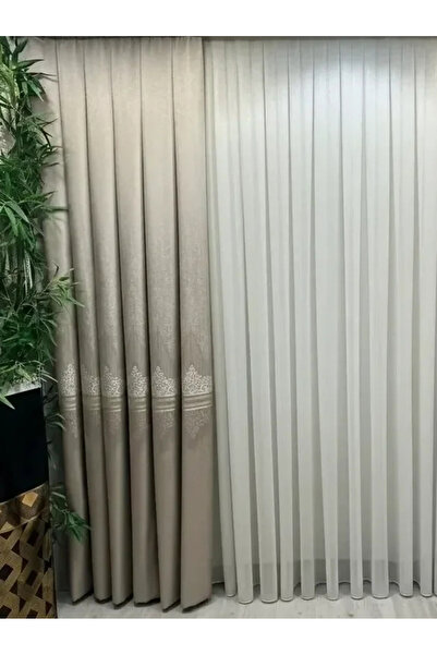 NİVEMESHOME Nivemeshome Titus Fj632145 V-5228 Vizon 1/3 Sık Pileli Fon Perde Apm