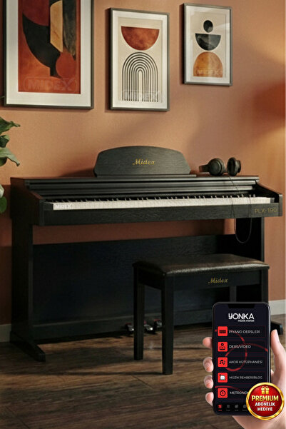 Midex Plx-190bk Siyah Dijital Piyano 88 Tuşlu Hammer Action Ve Tuş Hassasiyeti