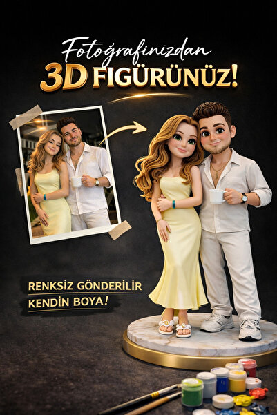 Universal Kişiye Özel Figür Boyama Seti- Özel Tasarım Boyanabilir Biblo|6 Akr...