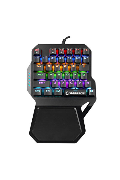 Rampage Kb-r77 Rainbow Backlight Mavi Switch Mekanik Klavye Usb 36 Tuşlu Mini Gaming Oyuncu Klavyesi