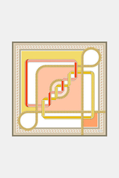 Vakko SOMON GEOMETRİK DESENLİ TWİLL EŞARP