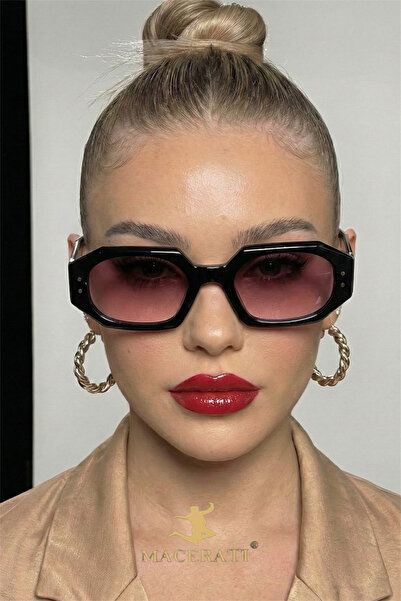 MACERATİ Baccur Unisex Brown Vintage New Season Rectangular Colorful Sunglasses