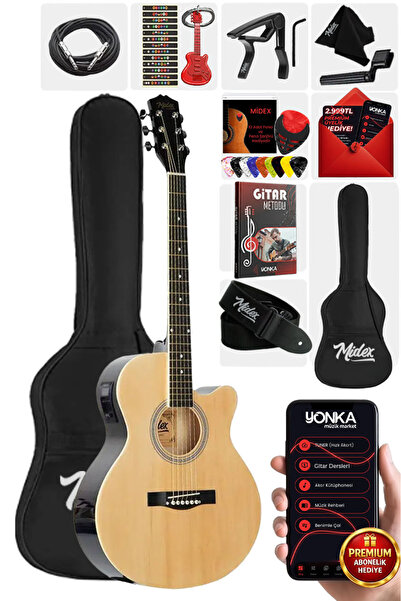 Midex Xc-300nt-eq elektro Akustik Gitar 4/4 Üst Segment (ÇANTA CAPO ASKI JAK ...
