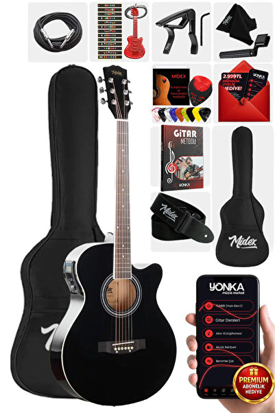 Midex Xc-300xbk-eq Profesyonel Siyah Elektro Akustik Gitar 4/4 Yetişkin Üst S...